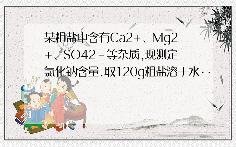 某粗盐中含有Ca2+、Mg2+、SO42－等杂质,现测定氯化钠含量.取120g粗盐溶于水··