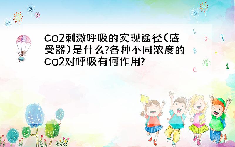 CO2刺激呼吸的实现途径(感受器)是什么?各种不同浓度的CO2对呼吸有何作用?