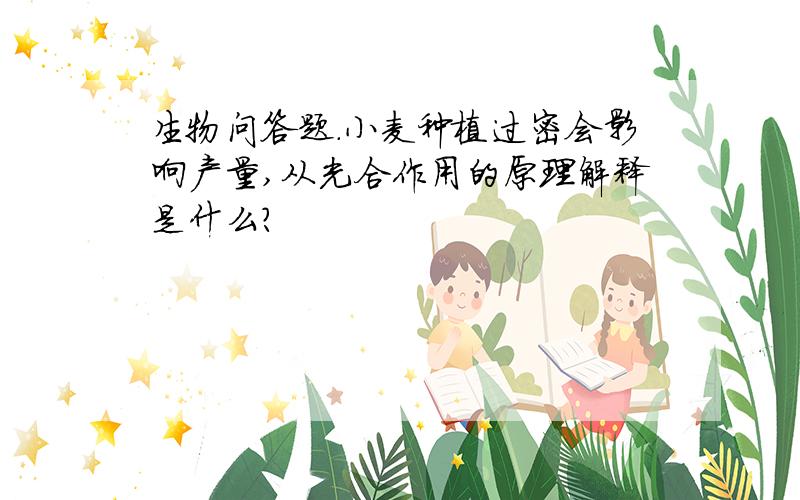 生物问答题.小麦种植过密会影响产量,从光合作用的原理解释是什么?