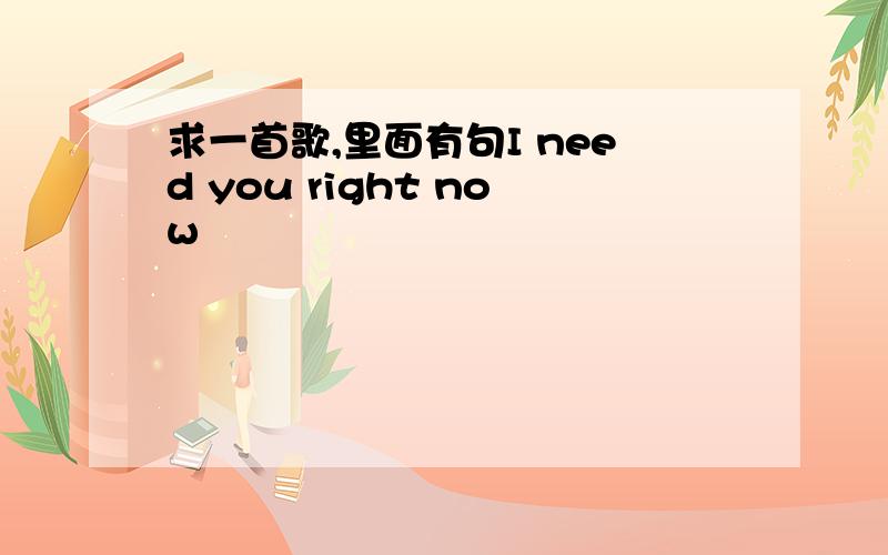 求一首歌,里面有句I need you right now