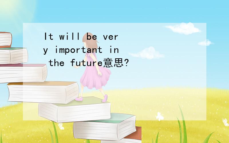 It will be very important in the future意思?