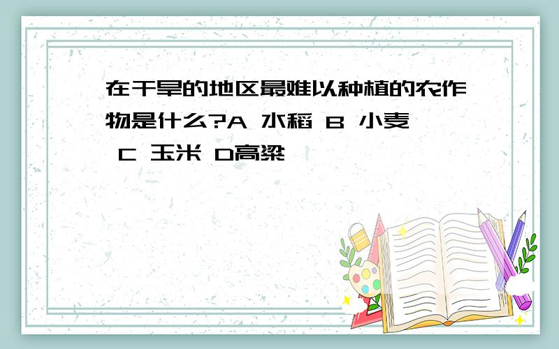 在干旱的地区最难以种植的农作物是什么?A 水稻 B 小麦 C 玉米 D高粱