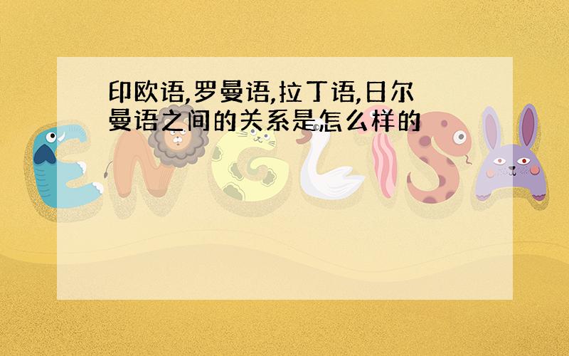 印欧语,罗曼语,拉丁语,日尔曼语之间的关系是怎么样的