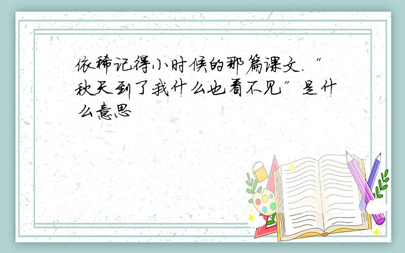 依稀记得小时候的那篇课文.“秋天到了我什么也看不见”是什么意思