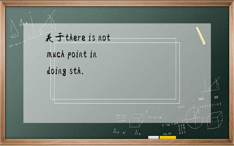 关于there is not much point in doing sth.