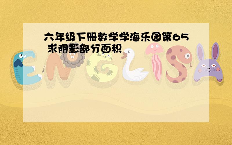 六年级下册数学学海乐园第65 求阴影部分面积