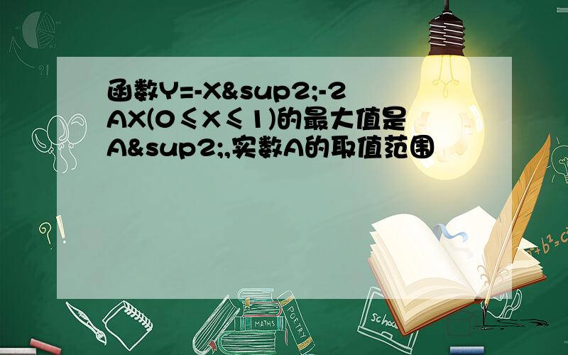 函数Y=-X²-2AX(0≤X≤1)的最大值是A²,实数A的取值范围