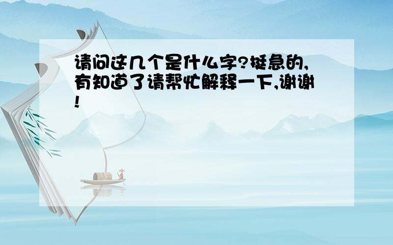 请问这几个是什么字?挺急的,有知道了请帮忙解释一下,谢谢!