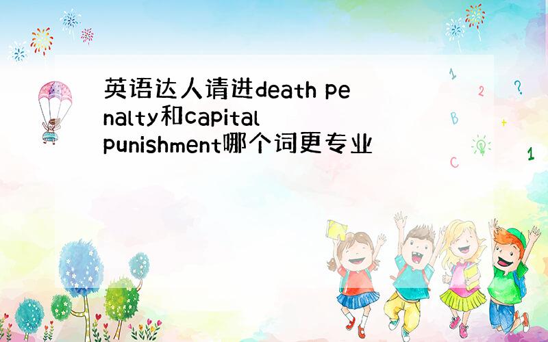 英语达人请进death penalty和capital punishment哪个词更专业