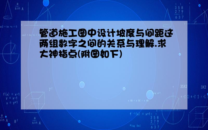 管道施工图中设计坡度与间距这两组数字之间的关系与理解.求大神指点(附图如下)