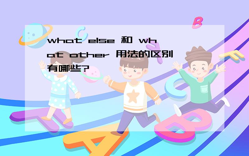 what else 和 what other 用法的区别有哪些?