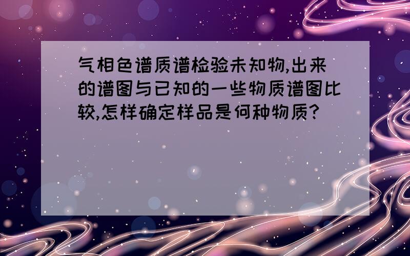 气相色谱质谱检验未知物,出来的谱图与已知的一些物质谱图比较,怎样确定样品是何种物质?