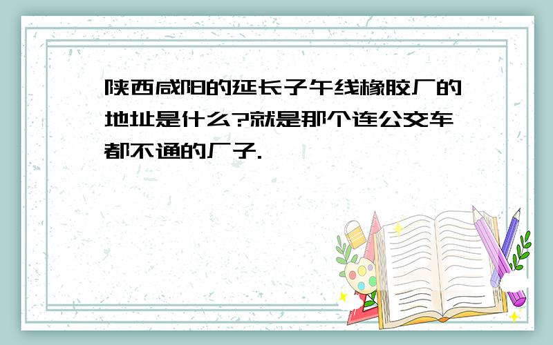 陕西咸阳的延长子午线橡胶厂的地址是什么?就是那个连公交车都不通的厂子.