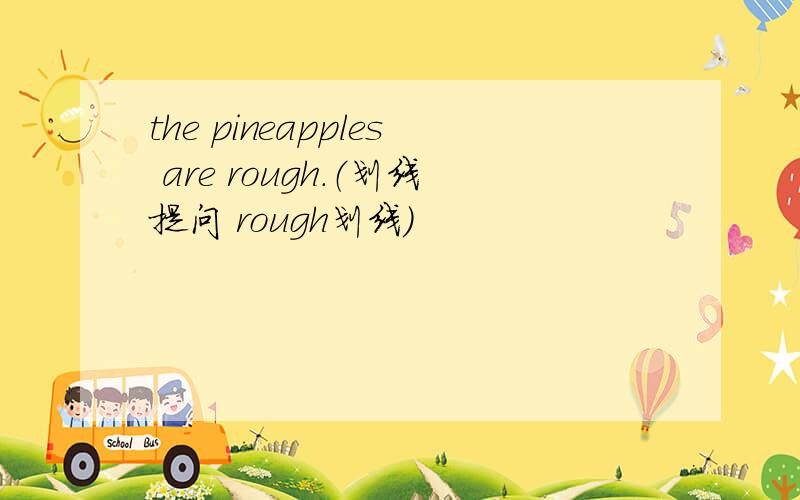 the pineapples are rough.（划线提问 rough划线）