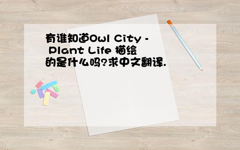 有谁知道Owl City - Plant Life 描绘的是什么吗?求中文翻译.