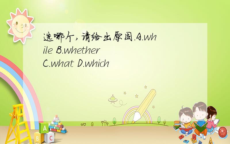 选哪个,请给出原因.A.while B.whether C.what D.which