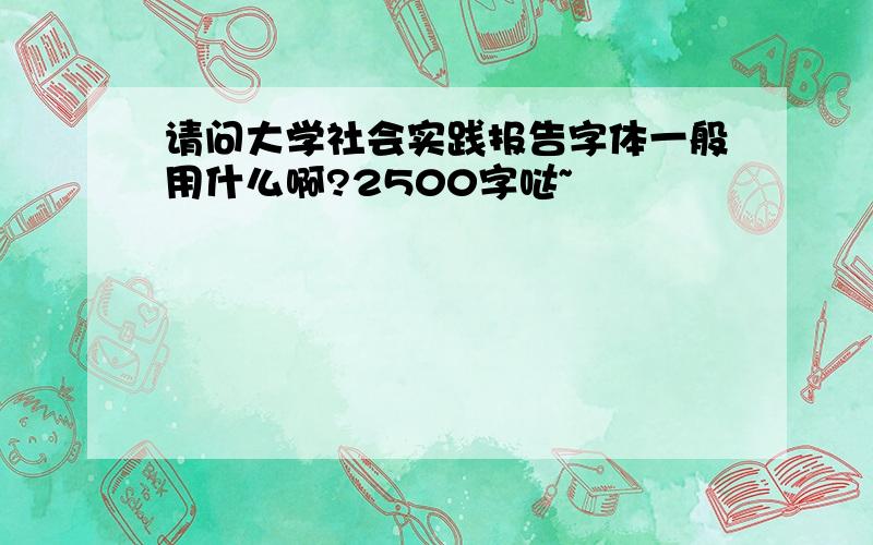 请问大学社会实践报告字体一般用什么啊?2500字哒~