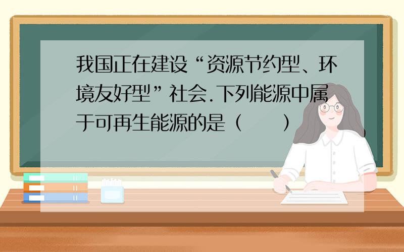 我国正在建设“资源节约型、环境友好型”社会.下列能源中属于可再生能源的是（　　）