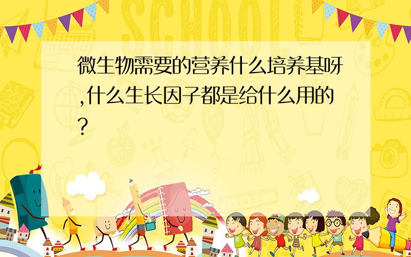 微生物需要的营养什么培养基呀,什么生长因子都是给什么用的?