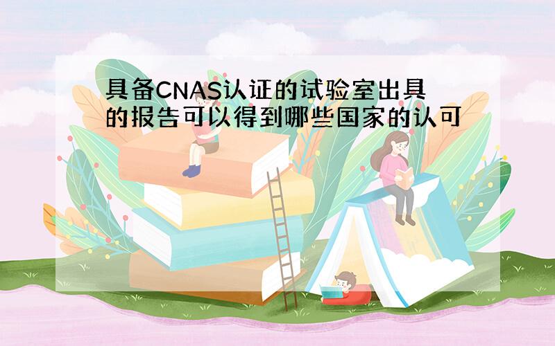 具备CNAS认证的试验室出具的报告可以得到哪些国家的认可