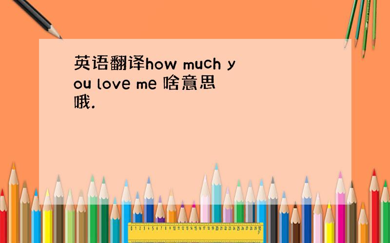 英语翻译how much you love me 啥意思哦.