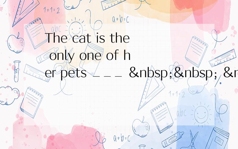 The cat is the only one of her pets ___     s