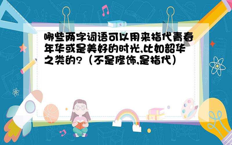 哪些两字词语可以用来指代青春年华或是美好的时光,比如韶华之类的?（不是修饰,是指代）