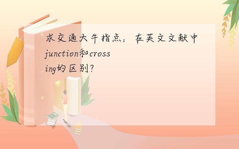 求交通大牛指点：在英文文献中junction和crossing的区别?