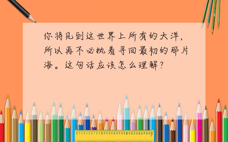 你将见到这世界上所有的大洋，所以再不必执着寻回最初的那片海。这句话应该怎么理解？