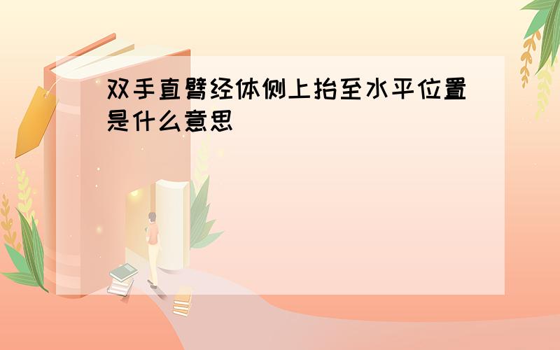 双手直臂经体侧上抬至水平位置是什么意思