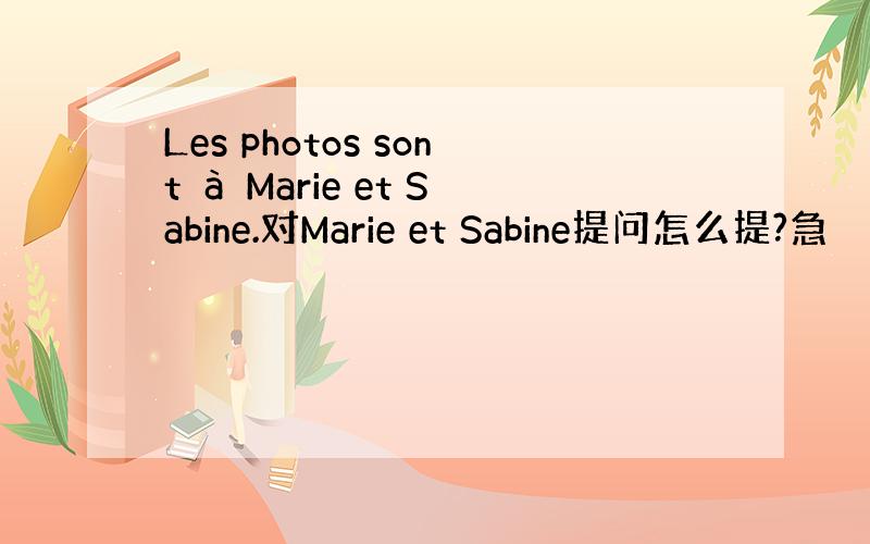 Les photos sont à Marie et Sabine.对Marie et Sabine提问怎么提?急