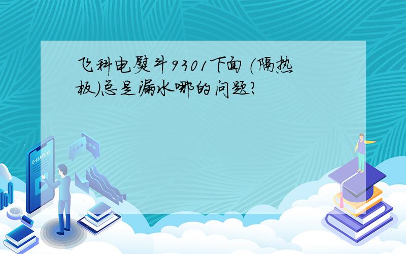 飞科电熨斗9301下面（隔热板）总是漏水哪的问题?