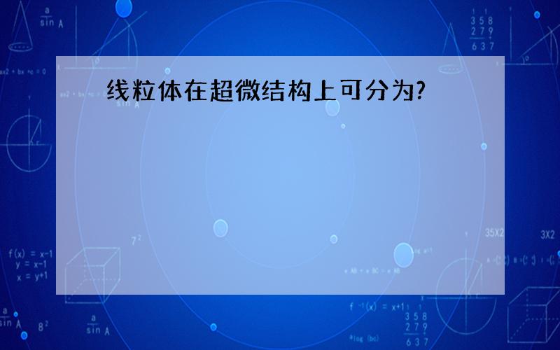 线粒体在超微结构上可分为?