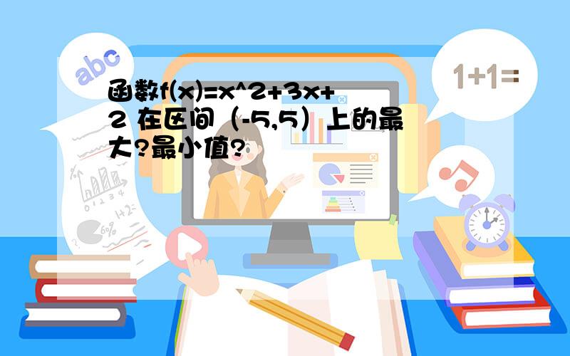 函数f(x)=x^2+3x+2 在区间（-5,5）上的最大?最小值?