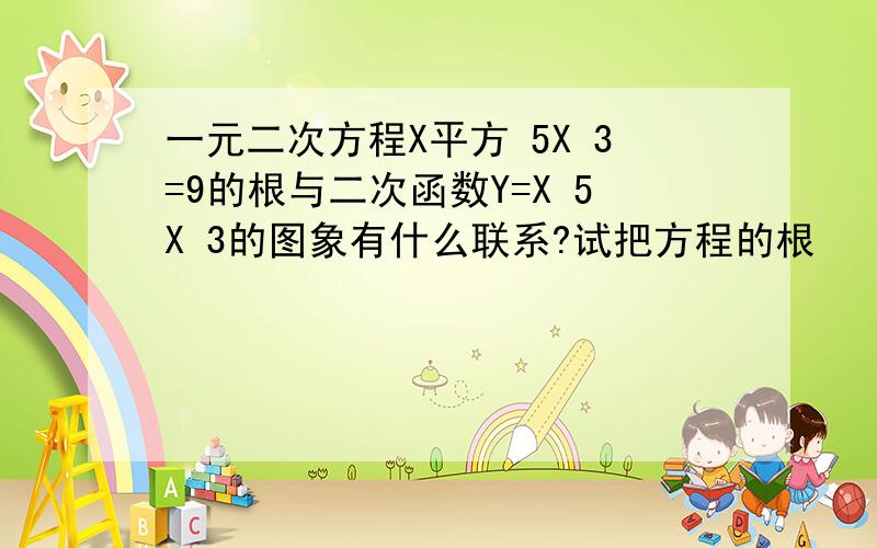 一元二次方程X平方 5X 3=9的根与二次函数Y=X 5X 3的图象有什么联系?试把方程的根