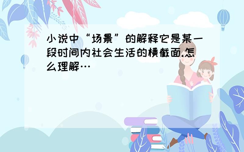 小说中“场景”的解释它是某一段时间内社会生活的横截面.怎么理解…