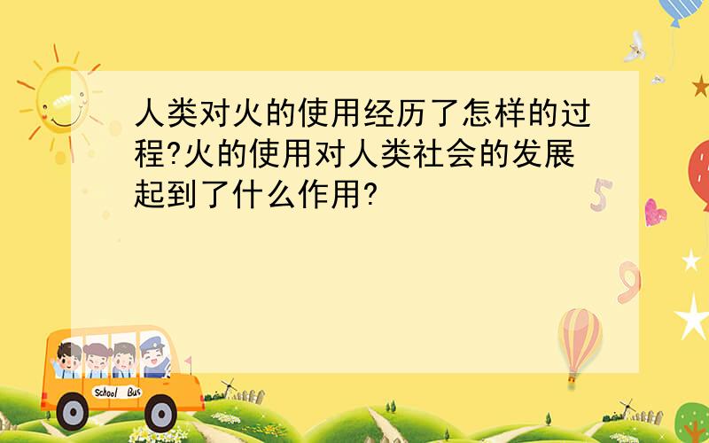 人类对火的使用经历了怎样的过程?火的使用对人类社会的发展起到了什么作用?