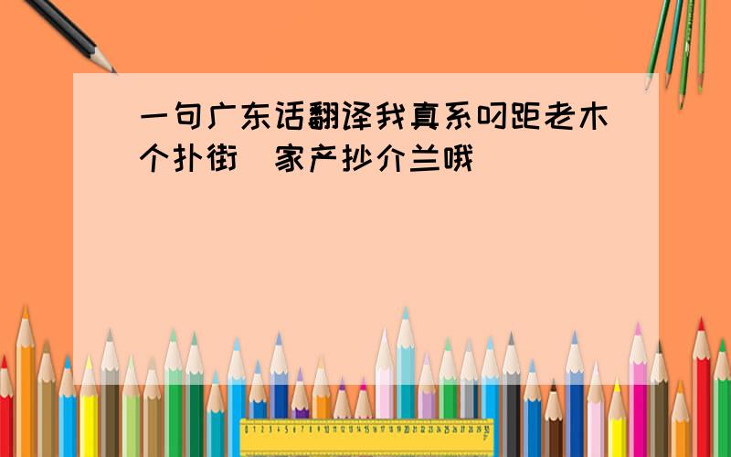 一句广东话翻译我真系叼距老木个扑街冚家产抄介兰哦