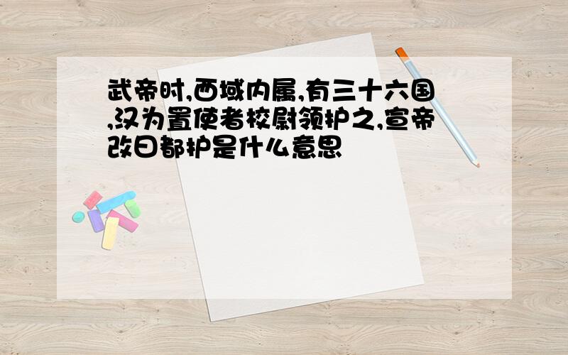 武帝时,西域内属,有三十六国,汉为置使者校尉领护之,宣帝改曰都护是什么意思