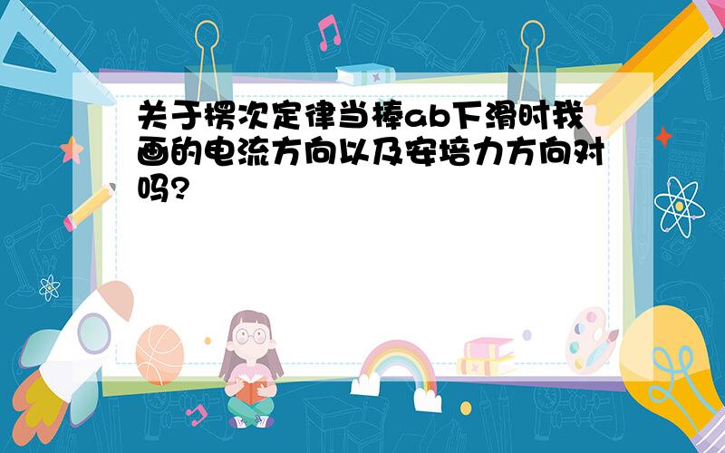 关于楞次定律当棒ab下滑时我画的电流方向以及安培力方向对吗?