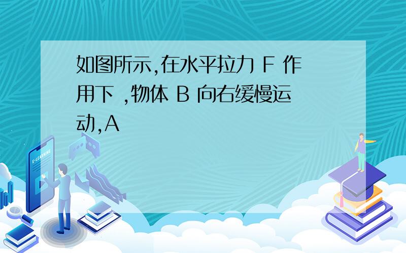 如图所示,在水平拉力 F 作用下 ,物体 B 向右缓慢运动,A