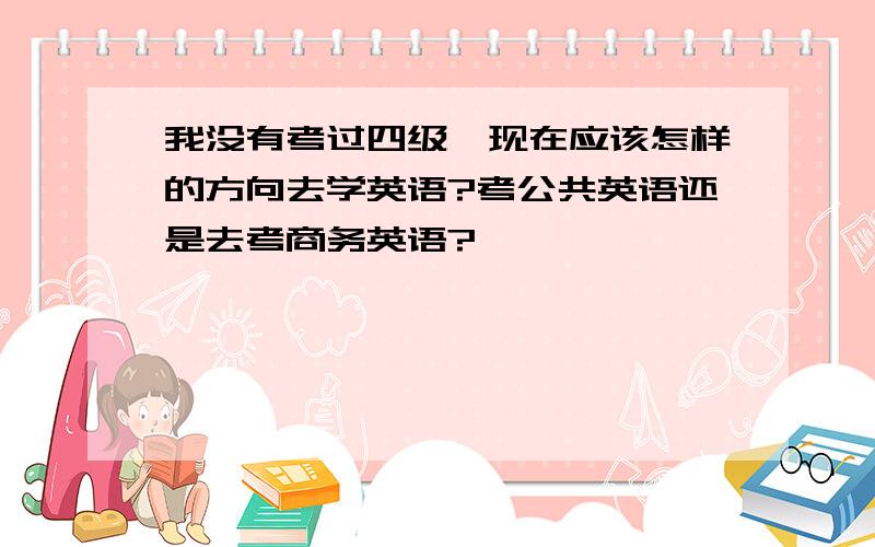 我没有考过四级,现在应该怎样的方向去学英语?考公共英语还是去考商务英语?