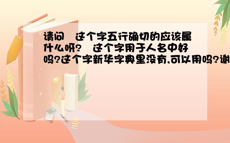 请问崊这个字五行确切的应该属什么呀?崊这个字用于人名中好吗?这个字新华字典里没有,可以用吗?谢谢您