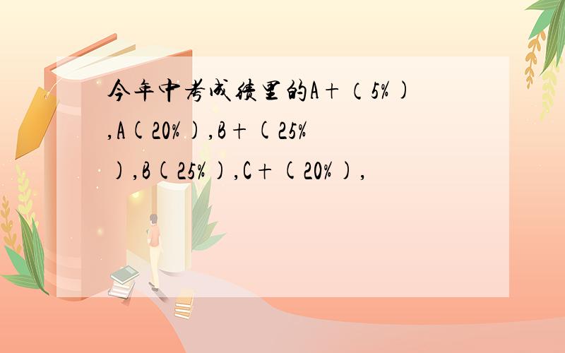 今年中考成绩里的A+（5%),A(20%),B+(25%),B(25%),C+(20%),