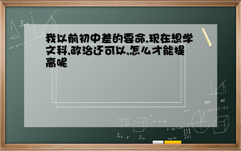 我以前初中差的要命,现在想学文科,政治还可以,怎么才能提高呢