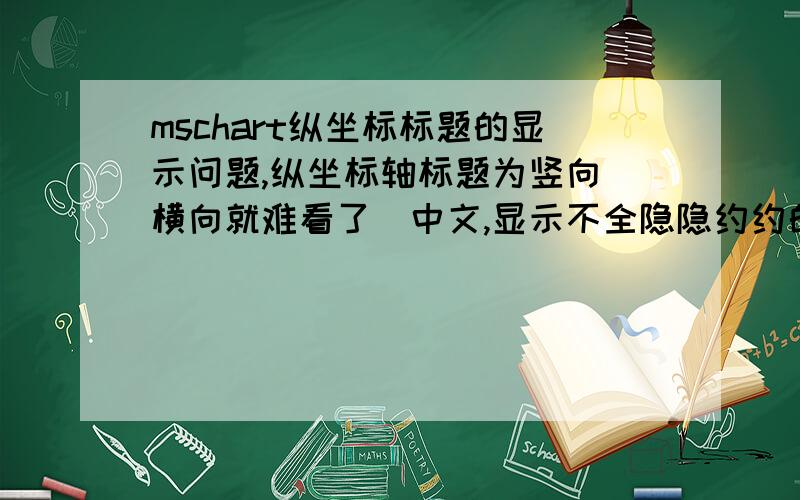 mschart纵坐标标题的显示问题,纵坐标轴标题为竖向（横向就难看了）中文,显示不全隐隐约约的,急死了