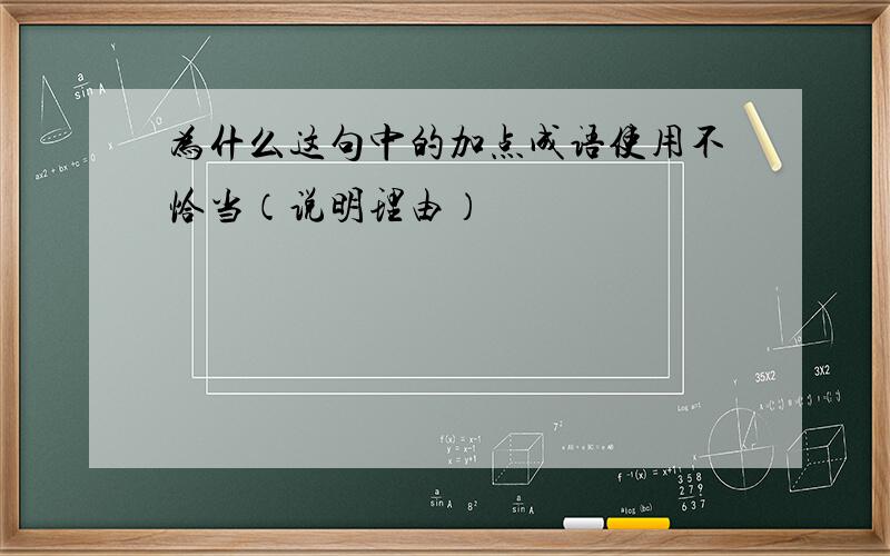 为什么这句中的加点成语使用不恰当（说明理由）