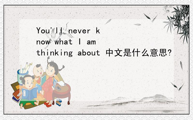 You'll never know what I am thinking about 中文是什么意思?