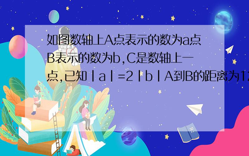 如图数轴上A点表示的数为a点B表示的数为b,C是数轴上一点,已知|a|=2|b|A到B的距离为12（