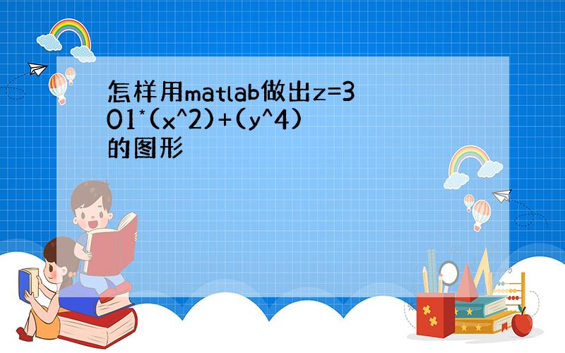 怎样用matlab做出z=301*(x^2)+(y^4)的图形